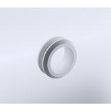NNEDSZ 120cm Wall to Wall Frameless Shower Screen with White Channel and SS Hinges , Round Handle