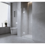 120cm Wall to Wall Frameless Shower Screen with Nickel Channel and SS Hinges , Round Handle