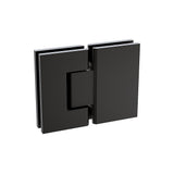 NNEDSZ 90cm Wall to Wall Frameless Shower Screen with Black Channel and Brass Hinges , Round Handle