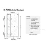 NNEDSZ 120x90cm Corner Frameless Shower Screen with Black Channel and SS Hinges, Round Handle