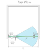 100x100cm Corner Frameless Shower Screen with Gunmetal Brackets and Brass Hinges, Round Handle