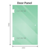 NNEDSZ 120x80cm Corner Frameless Shower Screen with Black Brackets and Brass Hinges, Round Handle