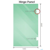 NNEDSZ 120x80cm Corner Frameless Shower Screen with Black Brackets and Brass Hinges, Round Handle