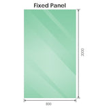 NNEDSZ 120x80cm Corner Frameless Shower Screen with Black Brackets and Brass Hinges, Round Handle