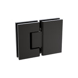 NNEDSZ 120x80cm Corner Frameless Shower Screen with Black Brackets and Brass Hinges, Round Handle