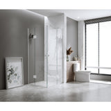 NNEDSZ 120x120cm Double Door Corner Shower with Chrome Channels and SS Hinges, Round Handle