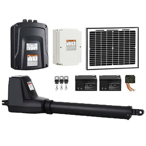 NNEDSZ 400KG Single Swing Auto Motor Remote Gate Opener With 10W Mono Backup Solar