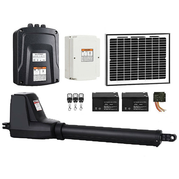 NNEDSZ 400KG Single Swing Auto Motor Remote Gate Opener With 10W Mono Backup Solar