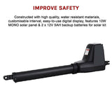 NNEDSZ 400KG Single Swing Auto Motor Remote Gate Opener With 10W Mono Backup Solar