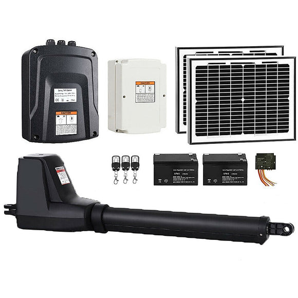 NNEDSZ 400KG Single Swing Auto Motor Remote Gate Opener With 20W Mono Backup Solar