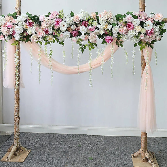NNEDSZ 1M Artificial Flower Runner Arrangement Panel Wall Rose DIY Wedding Party Décor