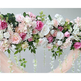 NNEDSZ 1M Artificial Flower Runner Arrangement Panel Wall Rose DIY Wedding Party Décor