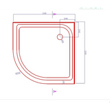 NNEDSZ 100x100cm Rounded Curved Shower Base in Black