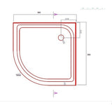 NNEDSZ 90x90cm Rounded Curved Shower Base in White