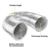 10.5cm x 7.6m Flexible Aluminium Air Duct – Dryer & HVAC Vent Hose