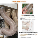 2m PU Flexible Ducting Hose – Clear Ventilation & Dust Extraction Tube for Woodworking & Fume Control