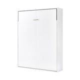 Queen Wall Bed in White – Space Saving Murphy Bed Kit with Silver Door Handle