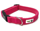 NNEDSZ 100% Pure Bamboo Fibre w/Fleece Lining Dog Collar Plastic Buckle - Moondidley Pets Large Pink