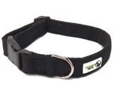 NNEDSZ 100% Pure Bamboo Fibre w/Fleece Lining Dog Collar Plastic Buckle - Moondidley Pets Medium Black