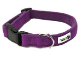 NNEDSZ 100% Pure Bamboo Fibre w/Fleece Lining Dog Collar Plastic Buckle - Moondidley Pets Medium Purple