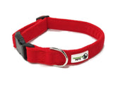 NNEDSZ 100% Pure Bamboo Fibre w/Fleece Lining Dog Collar Plastic Buckle - Moondidley Pets  Medium Red