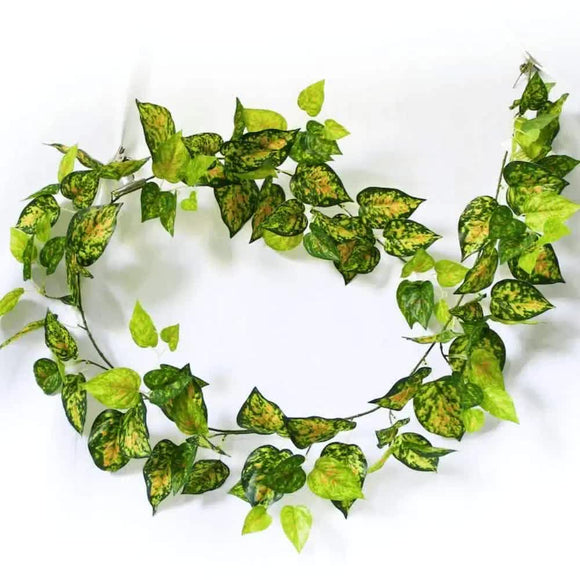 NNEDSZ Mixed Yellow and Red Pothos Garland 190cm