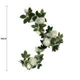 NNEDSZ Flowering White Artificial Rose Garland 190cm