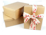 Set 18 Assorted Gift Boxes Natural Brown 43cm
