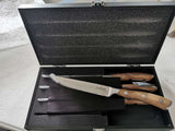 NNEDSZ STEAK KNIFE SET OF 4, PAKKAWOOD HANDLE
