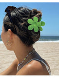 NNEDSZ Claw Clip - Flower - Forest Green