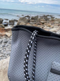 NNEDSZ Neoprene Bag - Vegan Tote - 2 Piece Set - Charcoal
