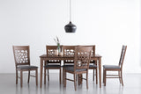 NNEDSZ ALLEGRO Dining Table + 6x ASBEL Dining Chair - 7 Piece Dining Set - Cocoa
