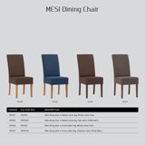 NNEDSZ Dining Chair x2 - Natural Colour Legs Blue Colour Challis Fabric Upholstery