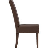 NNEDSZ Dining Chair x2  - Cocoa Legs Mocha Colour Vinyl Upholstery