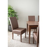 NNEDSZ Dining Chair x2  - Cocoa Legs Mocha Colour Vinyl Upholstery