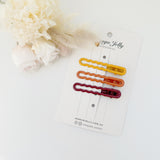 NNEDSZ JELLY Gloss Glaze Wavy Hair Clips - Maple - Twin Pack
