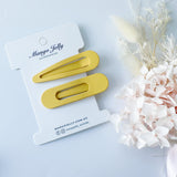 NNEDSZ JELLY Large Pastel Coated Hair Clips - Mustard - Twin Pack