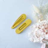 NNEDSZ JELLY Large Pastel Coated Hair Clips - Mustard - Twin Pack