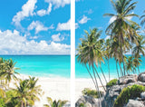 NNEDSZ Sea View 3D Printing Blockout Curtains 2x128x160cm PINCH PLEAT Fabric Seascape