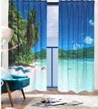 NNEDSZ Sea View 3D Printing Blockout Curtains 260x213cm PINCH PLEAT Fabric Seascape