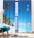 NNEDSZ Sea View 3D Printing Blockout Curtains 260x213cm PINCH PLEAT Fabric Seascape