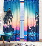 NNEDSZ Sea View 3D Printing Blockout Curtains 260x213cm PINCH PLEAT Fabric Seascape