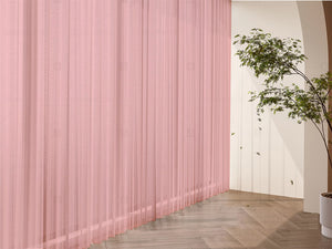 NNEDSZ 2 Sheer Voile Curtains 544cm wide 230cm drop+30 Hooks Pinch Pleat  New Pink