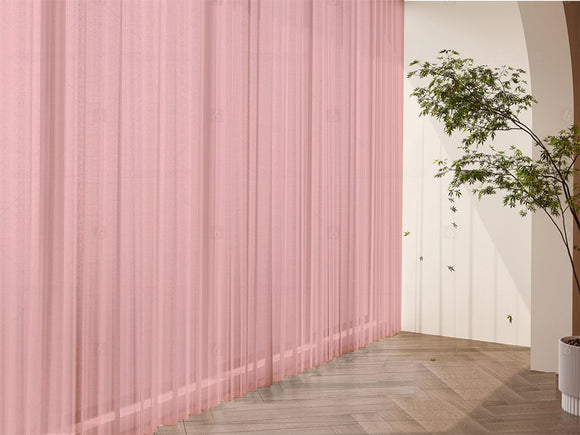 NNEDSZ 2 Sheer Voile Curtains 544cm wide 230cm drop+30 Hooks Pinch Pleat  New Pink