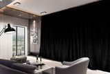 NNEDSZ Large Thick Velvet Blockout Curtains 600x 270cm PINCH PLEAT 2 panel+Hooks Black