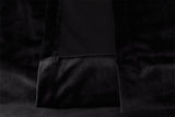 NNEDSZ Large Thick Velvet Blockout Curtains 600x 270cm PINCH PLEAT 2 panel+Hooks Black