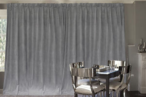 NNEDSZ Large Thick Velvet Blockout Curtains 550x 230cm PINCH PLEAT 2 panel+Hooks Grey