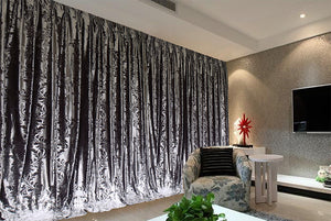 NNEDSZ Large Thick Velvet Curtains Stunning Flocking 580x270cm+Hook Pinch Pleat Silver Grey