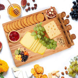 NNEDSZ Stella Bamboo Cheese Charcuterie Board and Knife Set 7 Piece Rectangle 36x26cm Free Delivery