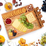NNEDSZ Stella Bamboo Cheese Charcuterie Board and Knife Set 7 Piece Rectangle 36x26cm Free Delivery